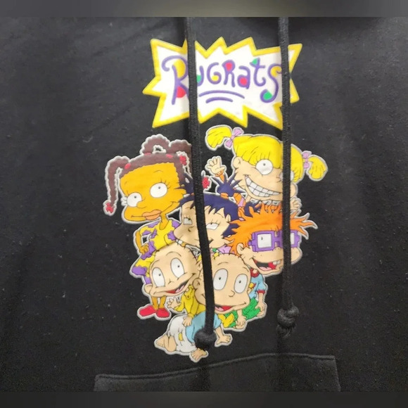 Nickelodeon Other - Rugrats Nickelodeon Hooded Sweatshirt Faux Sherpa Hood Black Men's Large